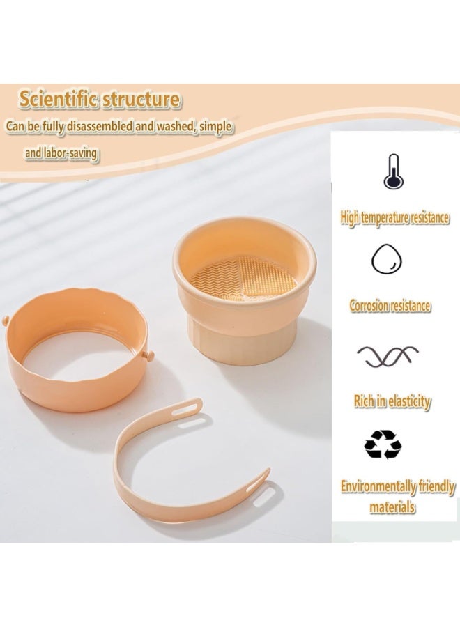 ChicAbode Makeup Brush Cleaner Mat 3 in 1 Silicone Makeup Brush Cleaner Bowl with Brush Drying Holder Cosmetic Brushes Cleaning Tool Organizer for Storage & Air Dry (Khaki) - Image 4